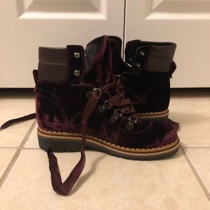 Sam Edelman Browns Velvet Combat Boots